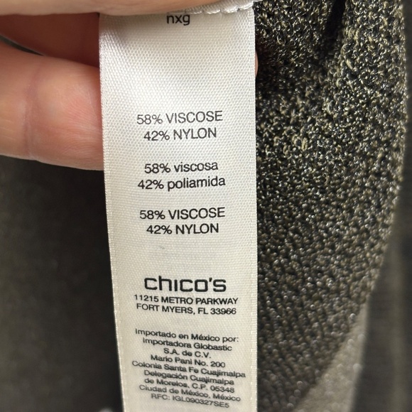 Chicos Women Knit Duster Cardigan Topper Sz 3 = US XL Lagenlook Shimmer Holidays - Picture 8 of 13